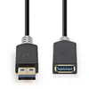 Image de Câble USB - USB 3.2 Gen 1 - USB-A Mâle - USB-A Femelle - 5 Gbps - Plaqué Or - 2.00 m - Rond - PVC - Anthracite - Boîte