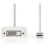 Image de Mini câble Display Port - DisplayPort 1.2 - Mini DisplayPort mâle - DVI-D 24+1 Broches Femelle/HDMI entrée/VGA Femelle 15p - 21.6 Gbps - Plaqué Nickel - 0.20 m - Rond - PVC - Blanc