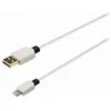 Image de NEDIS - Câble USB - USB 2.0 - Apple Lightning 8 broches - A mâle - 480 Mbps - 12 W - Plaqué or - 1 m - Rond - PVC - Blanc/Gris