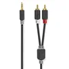 Image de NEDIS Câble audio stéréo | 3,5 mm Stecker | 2x RCA Stecker Vergoldet | 2.00 m | Rund | Anthracite | Verpackung mit Sichtfe