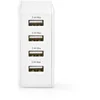 Image de Nedis Chargeur Secteur - 2 x 1 A / 2 x 2,4 A - Type de Port : 4 x USB-A - 24 W - Sortie Unique - PC - Blanc