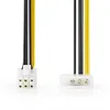 Image de NEDIS Câble d'alimentation Interne | Molex Male | PCI Express mâle | Plaqué Or | 0.20 m | Rond | PVC | Jaune/Noir | Sac en Plastique