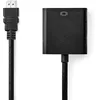 Image de Nedis CCGB34900BK02 Câble HDMI  | Connecteur HDMI  | VGA Femelle / 3,5 mm Femelle | 1080p | Plaqué Nickel | 0,20 m | Droit | PVC | Noir | Blister