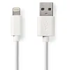 Image de NEDIS Câble USB - Apple Lightning 8 broches - Fiche USB-A - Nickelé - 3 m - Rond - PVC - Blanc