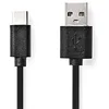 Image de Nedis Câble USB 2.0 Type C mâle - A mâle 1.0 m Noir