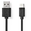 Image de NEDIS, Câble USB 2.0 Type C Mâle vers Mâle, 0,1 m, Noir