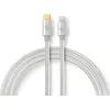 Image de NEDIS Câble USB - Apple Lightning 8 broches - USB type C   - Plaqué or - 1 m - Rond - Tressé/Nylon - Aluminium/Argent - Emballage avec fenêtre