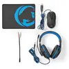 Image de NEDIS Gaming Combo Kit - 3 en 1 - Casque, Souris et Tapis de Souris - Bleu/Noir