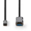 Image de NEDIS Câble USB optique (actif) - Connecteur USB-C CT - Connecteur HDMIT - 18 Gbps - 30.0 m - Rond - PVC - Noir - Emballage en carton