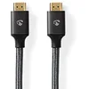 Image de NEDIS - Câble HDMI  High Speed avec Ethernet - 18 Gbps - 2 m - Rond - Tissu Coton - Anthracite/Gris