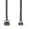 Image de NEDIS - Câble HDMI  High Speed avec Ethernet - 18 Gbps - 2 m - Rond - Tissu Coton - Anthracite
