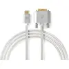 Image de NEDIS Câble HDMI? | HDMI? Connecteur | DVI-D 24 + 1 Broches mâle | 2560x1600 | Plaqué Or | 2.00 m | Tressé | Argent | Sachet avec Fenetre