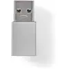 Image de NEDIS Adaptateur USB | USB 3.2 Gen 1 | USB-A Mâle | USB Type-C   Femelle | Plaqué Nickel | Droit | Aluminium | Argent | Sachet avec Fenetre