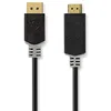 Image de NEDIS Câble Displayport | DisplayPort mâle | HDMI  | 4K @30Hz | Plaqué or | 1.0 m | Rond | PVC | Anthracite | Boîte