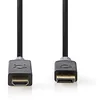 Image de NEDIS Câble DisplayPort - Fiche DisplayPort - Fiche HDMI  - 4K @ 30 Hz - Plaqué or - 3 m - Rond - PVC - Anthracite