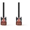Image de NEDIS Câble réseau CAT6 - Fiche RJ45 - Connecteur RJ45 - S/FTP - 30 m - Rond - LSZH - Noir - Étiquette