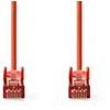 Image de NEDIS Câble réseau catégorie 6 - Fiche RJ45 - Connecteur RJ45 - S/FTP - 10 m - Rond - LSZH - Rouge - Label