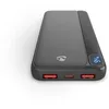 Image de Nedis Batterie externe 10 000 mAh, chargeur portable PD 20 W à charge rapide avec écran LED, design ultra fin, 3 sorties USB, 2 ports USB-A et 1 USB-C   Noir