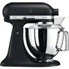 Image de KitchenAid Robot Pâtissier - Artisan - Robot cuisine multifonctions à tête inclinable - Batteur avec 5 accessoires et 2 bols inox de 4,8 et 3 L - Truffe noir