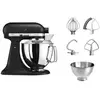 Image de Robot pâtissier KITCHENAID 5KSM175PSEBK Artisan Truffe Noire, 4,8 L, bol avec poignée + bol 3 L, batteur souple et couvercle