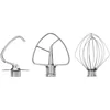 Image de KitchenAid Set 3 Accessoires Acier Inoxydable pour Robots Inclinables 4.3L & 4.7L, Batteur Plat, Crochet Pétrisseur & Fouet, Compatible Lave-Vaisselle