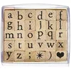 Image de Artemio ARTA60 Set de Tampons en Alphabet Minuscules Bois Multicolore 6 x 3 x 5 cm
