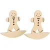 Image de Bonhomme en pain d'épice à bascule en bois - 10 x 9,5 cm - 2 pcs