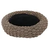 Image de duvoplus, Panier Rond Espresso Modèle Siesta M - 54x54x13cm Noir/Brun, en Corde de Coton, avec Coussin Doux à Deux Faces, Lieu de Repos Durable pour Chats et Chiens de Petite Taille, Confort Optimal