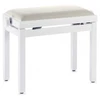 Image de Stagg PB39 WHM VBE - Banquette Piano Blanc Mat + Velour Beige