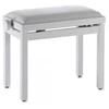 Image de Stagg PB39 WHP VWH - Banquette Piano Blanc Brillant + Velour Blanc