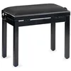 Image de PB39 BKP SVBK Banquette Piano Noir brillant velours lisse noir