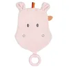 Image de Nattou Doudou Plat en Coton et Polyester (Tissu Éponge), Avec Anneau De Dentition en Silicone, Hippopotame Susie, Compagnon Dès La Naissance, Environ 30 cm, Susie et Bonnie, Rose