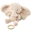 Image de Nattou Chausson de jeu en peluche à poils longs, éléphant, berceuse « La-Le-Lu », avec anneau, polyester, fan, sable