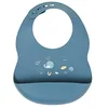 Image de Nattou Bavoir en Silicone Avec Bac de Récupération, avec motif Monde marin, Taille Réglable, Sans BPA, Environ 20 x 27 cm, Silicone, Bleu