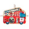 Image de LILLIPUTIENS - Panneau d’activités Bébé - en Forme de Camion de Pompier - Idéal en autonomie - Jouet interactif - Busy Board - Stimule la motricité et l’Imagination Enfant - Dès 12 Mois - 83180