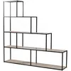 Image de Calicosy - Bibliothèque 5 Niveaux Design Escalier - A Poser au Sol - Style Industriel - Bois et Métal - Meuble Gain de Place pour Salon, Chambre, Bureau - L160 x P30 x H157 cm