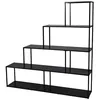 Image de Urban Living "Madison BIBLIOTHEQUE ESCALIER 4 Niveaux en Metal Noir 160X30XH157CM