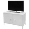 Image de Urban Living Industriel White Meuble TV en Metal 2 Portes 100X40XH53CM