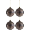 Image de J-Line - 4 Boules de Noël rondes marron - D.12 cm OS