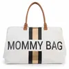Image de CHILDHOME, Mommy Bag, Sac à Langer, Maternité, Sac de voyage, Grande Contenance, Tapis à Langer, Bandoulière Ajustable, Compartimenté, Poche Isotherme, Passage pour Valise, Black & Gold