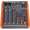 Image de Ibiza - MX401 - Table de mixage complète semi-professionnelle à 4 canaux (égalisateur 5 bandes) avec entrées micros et lignes et sorties REC, RCA, casque et AUX - USB - Noir et orange