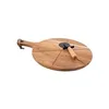 Image de Ensemble roulette à pizza + planche à découper ronde en acacia - POINT VIRGULE - 32.5 cm