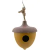 Image de Point-Virgule nichoir en Fibre de Bambou Gland Ocre 16.4cm H 18.7cm