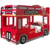 Image de Delamaison London Bus Lit Bus Superposé Laqué avec LED, Rouge