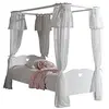 Image de Vipack AMORI LIT A BALDAQUIN, Bois, Blanc