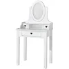 Image de Vipack Coiffeuse AMORI Blanche avec Fermeture Flexible - Miroir Inclus - Design Romantique avec coeurs et Finition élégante