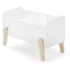 Image de Vipack Coffre à Jouets en Bois Laqué sur Pieds Bois Brut Karibou, Blanc