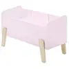 Image de Vipack Coffre à Jouets en Bois Laqué sur Pieds Bois Brut Karibou, Rose