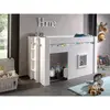 Image de Vipack Lit mezzanine pin massif laqu blanc Noah 90