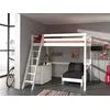 Image de VIPACK High Sleeper with Lying Surface 140 x 200 cm Chest of Drawers and Armchair Solid Pine White Varnished